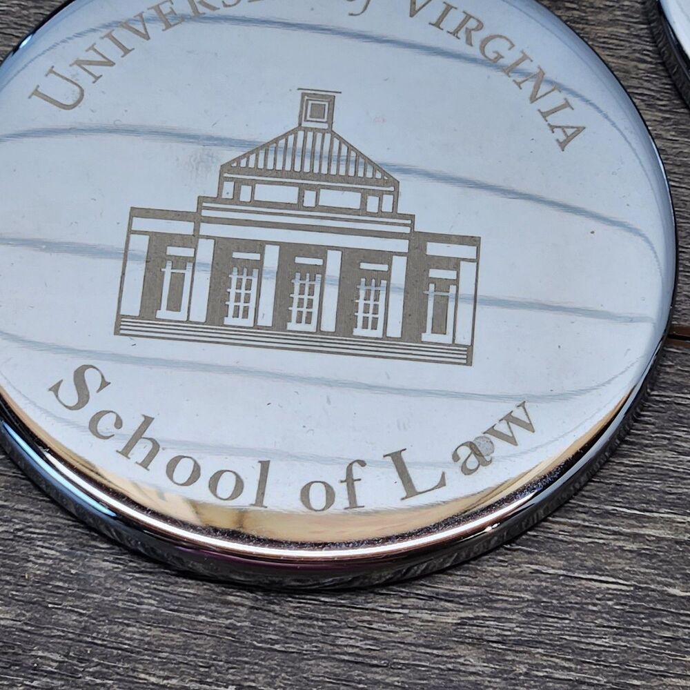 UVA Law Lile Law Society Metal Coaster Set w/Dock Holder University Of Virginia - Picture 3 of 6